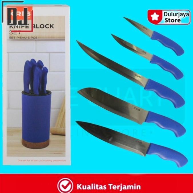 

Kris Chef Knife Block Set/Pisau Dapur Set 6 Pcs Biru - Tanpa Bubble 85Yq1056R5