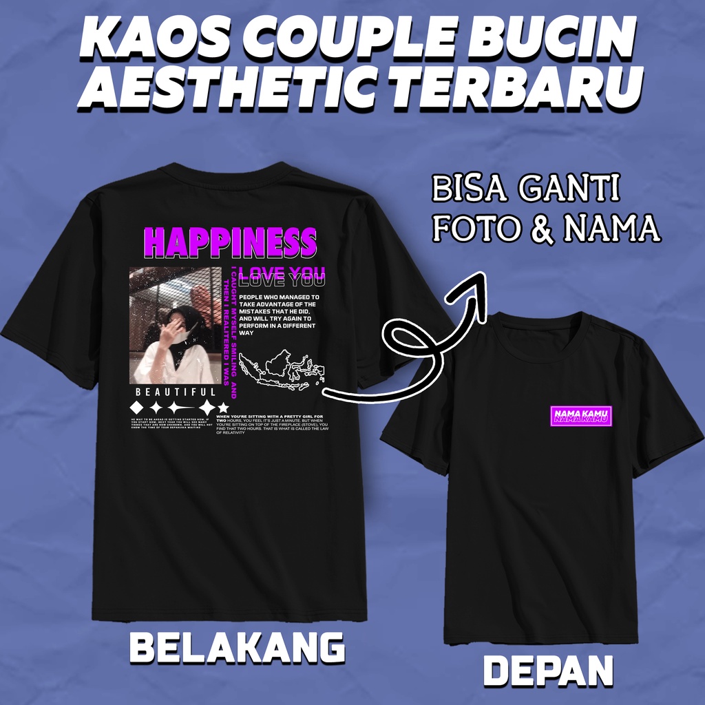 Jual Kaos Custom Bucin Aesthetic Bisa Request Foto Dan Nama Sendiri