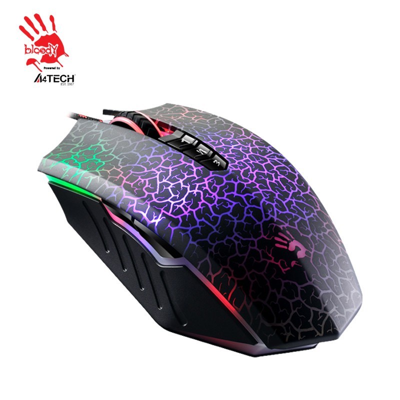 BLOODY A70 LIGHT STRIKE GAMING MOUSE (Drag click mouse) Activated Ultra Core 4 (Matte Black&amp;CRACK)