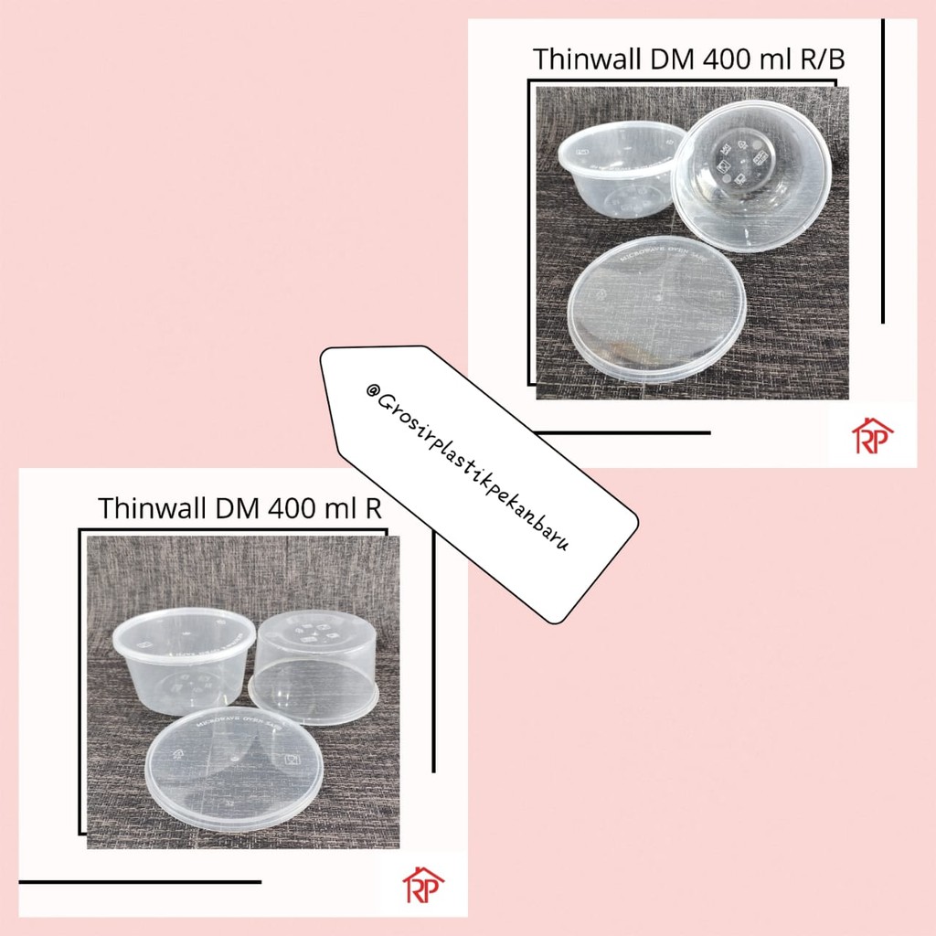 ( ISI 25 PCS ) THINWALL DM UK 400 ML TYPE R & RB - CUP 400ML - CUP PUDING 400 ML - CUP PLASTIK 400ML