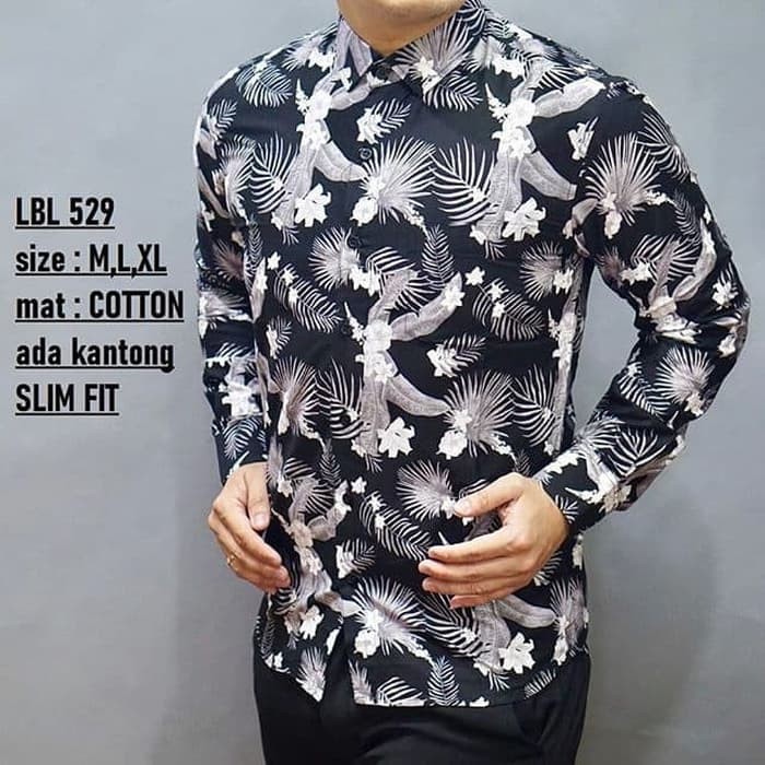 KEMEJA LENGAN PANJANG LBL 529 BATIK SLIMFIT BAHAN KATUN