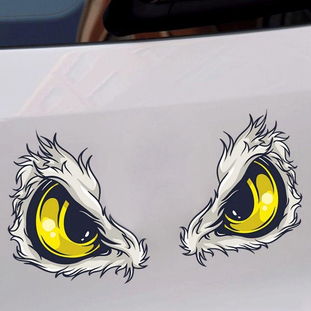 Lanfy Stiker Mobil Vinyl Tahan Air Aksesoris Mobil Styling Penutup Mesin Perekat Diri Mobil Side Fender 3D Stereo Eyes