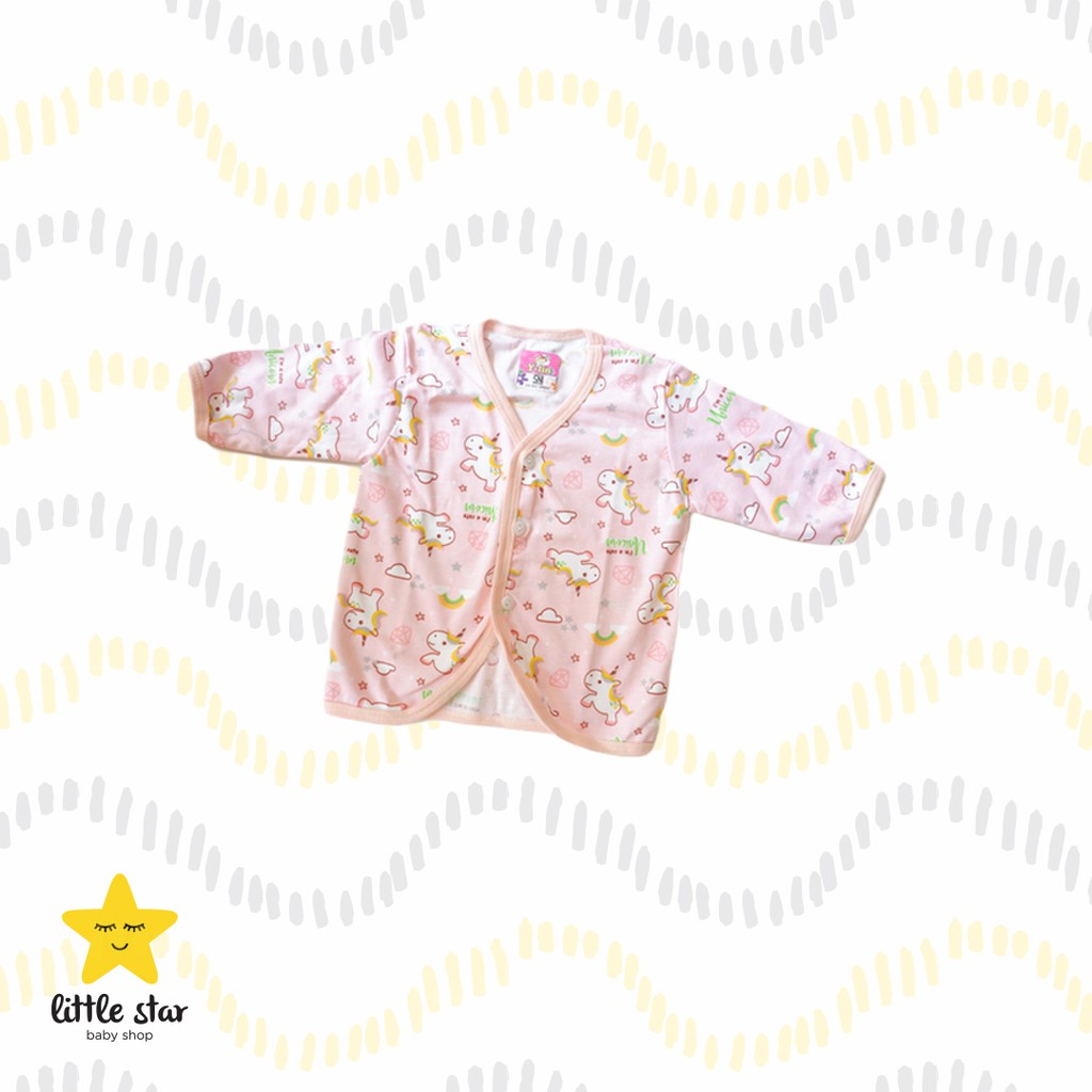 Y Lin 3 PCS Kaos Atasan Anak Bayi Berkancing | Lengan Panjang Pendek Kutungan Tanpa Lengan Cewek Cowok