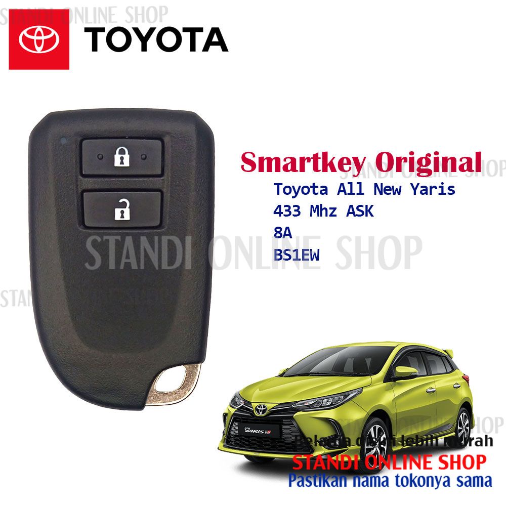 Remote Set Kunci Smartkey Toyota New Yaris Lele Original