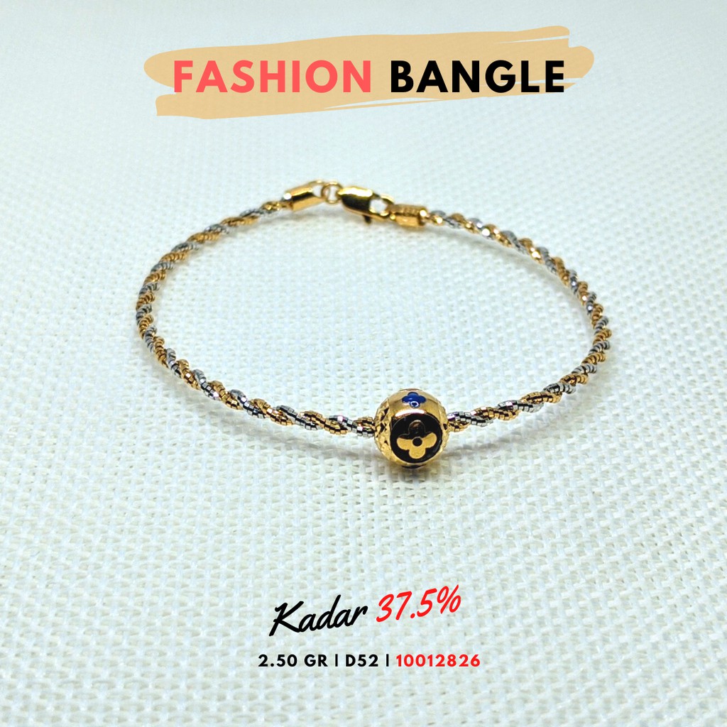 GELANG EMAS ASLI 3 WARNA ELEZTRA KADAR 375