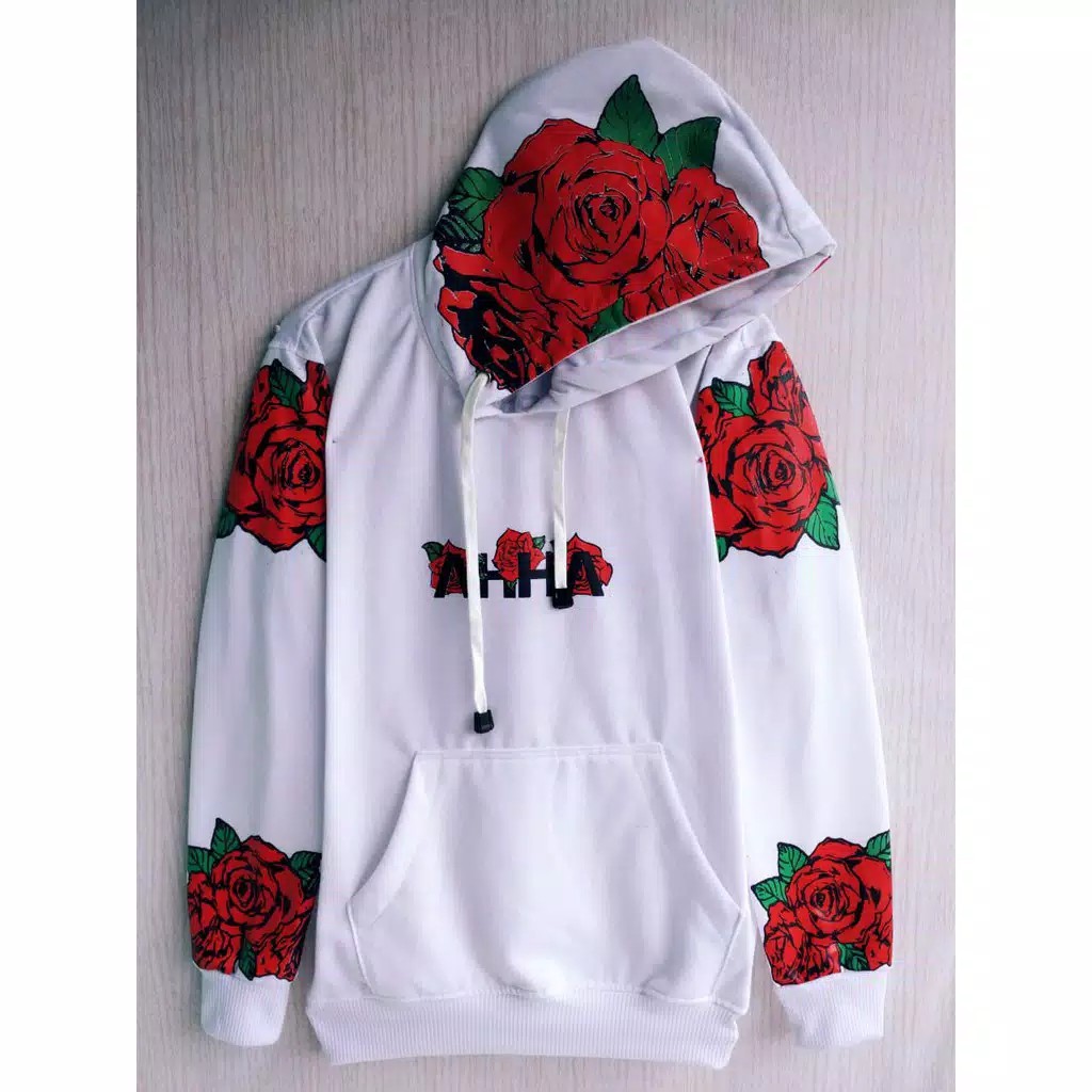 Teball Sweater Hoodie AHHA / Jaket AHHA Rose Hitam Bisa (COD)