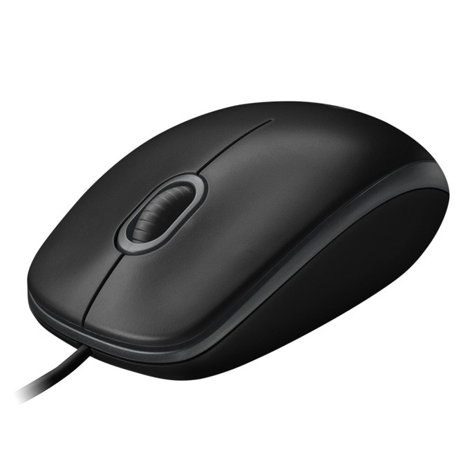 mouse Logitech kabel USB ori murah B100  Black