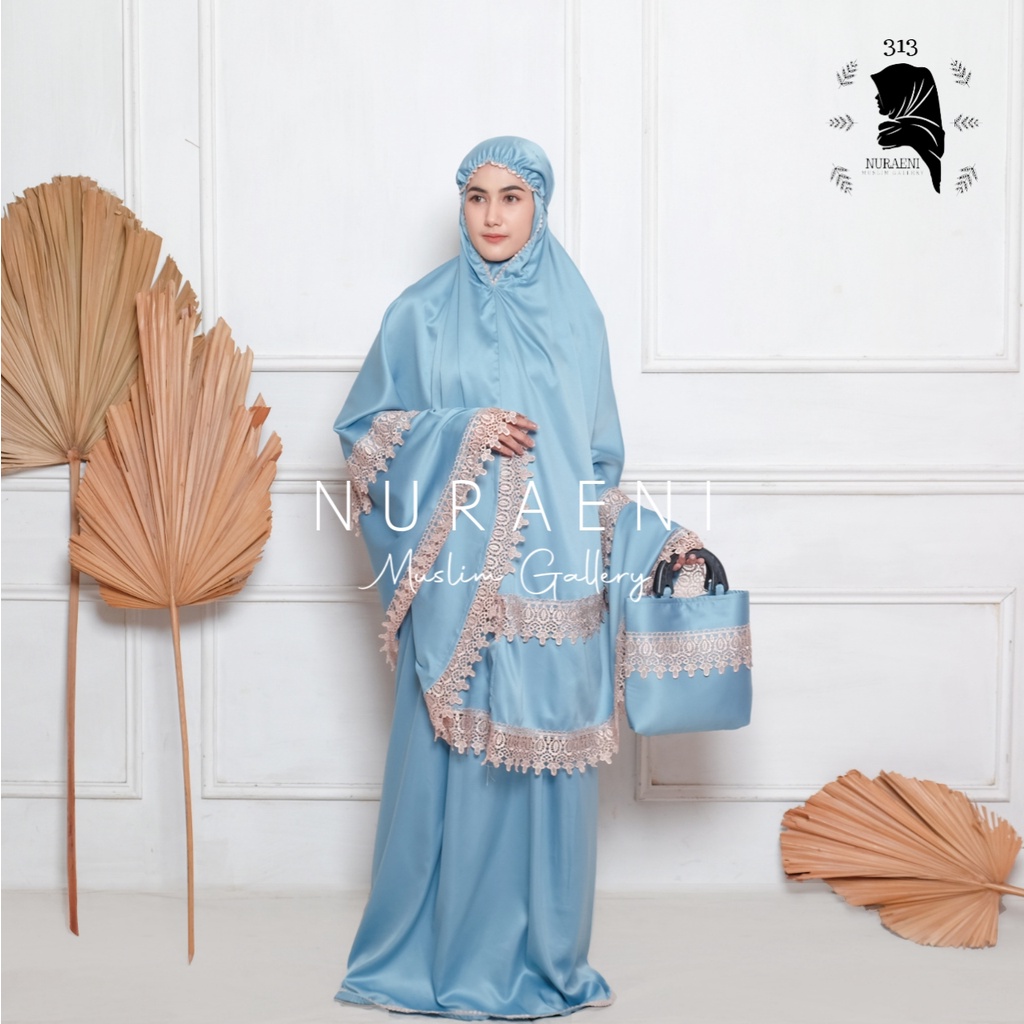 Mukena Traveling Renda Susun Mewah Khalisa Satin Velvet