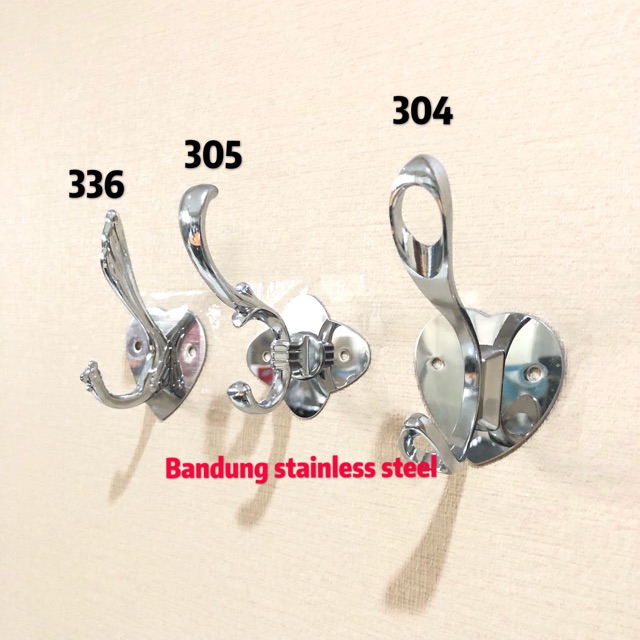 Kapstok gantungan baju single hook besar 1 kait dinding tembok stainless fitting room mal