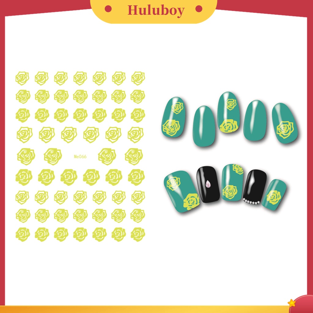 Huluboy Huluboy♡ Stiker Kuku 3D Motif Bunga Untuk Manicure