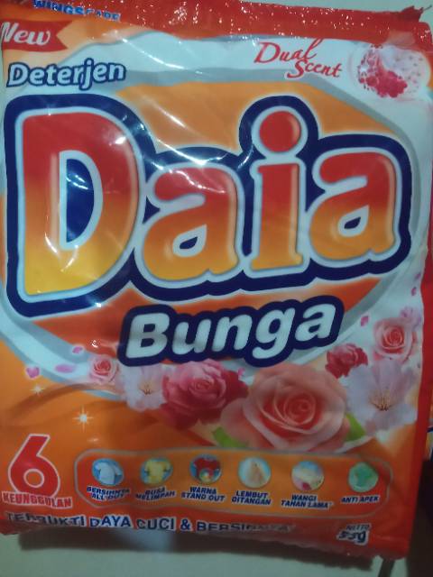 Daia detergen+softener 55gram isi 6/renteng