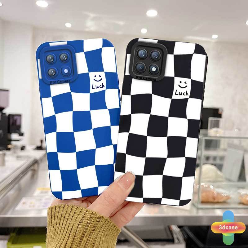 Angel Eyes Case Realme C21Y C11 2021 C15 C21 C25 C20 C12 C3 C25S 5 5S 5i 6i C17 7i C1 C25Y C2 C3i C20A realme Narzo 20 10 10A 20A 30A Fashion Checkerboard Lattice Smiley Soft Silicone Case Cover