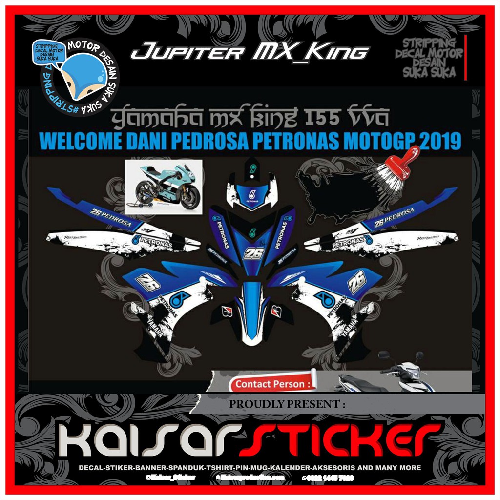 Decal Sticker Motor full body Stiker Yamaha Mx King 150 Design PETRONAS BIRU