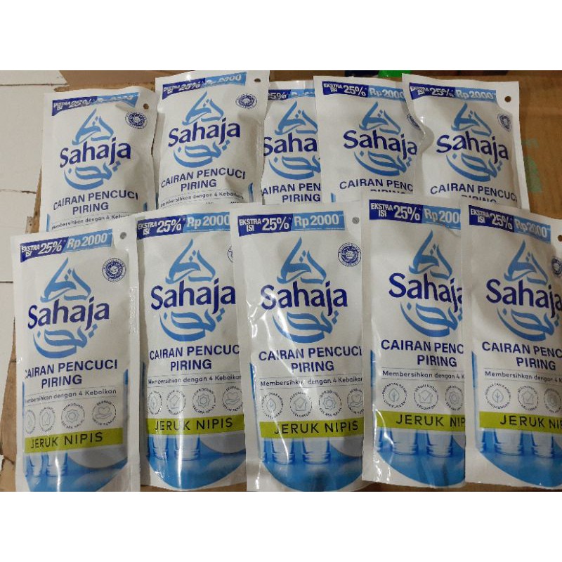 Sahaja cairan pencuci piring jeruk nipis 125ml × 10 pcs