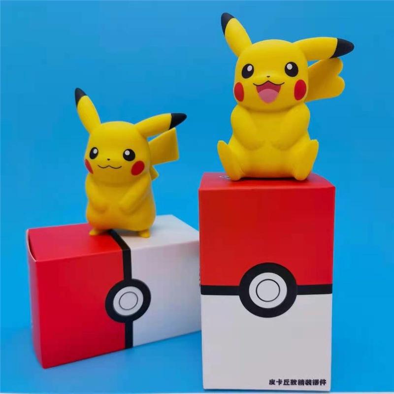 Genuine Edition Pokemon Action Figure Original Pikachu Bulbasaur Charmander Psyduck Model Anime Mainan Boneka Collections Hadiah