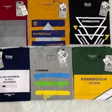 Paling Dicari.. ( COD ) Paket 3Pcs 100ribu Kaos Bomboogie branded matahari MOTIF RANDOMACAK M, L, XL