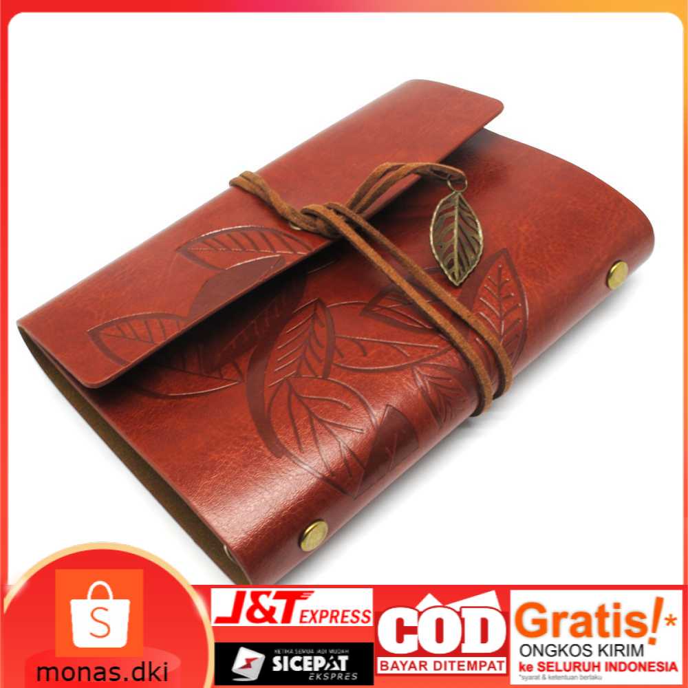 

Buku Catatan Binder Kulit Retro Leaf Kertas A6 Buku Tulis Notes Kantor Kampus