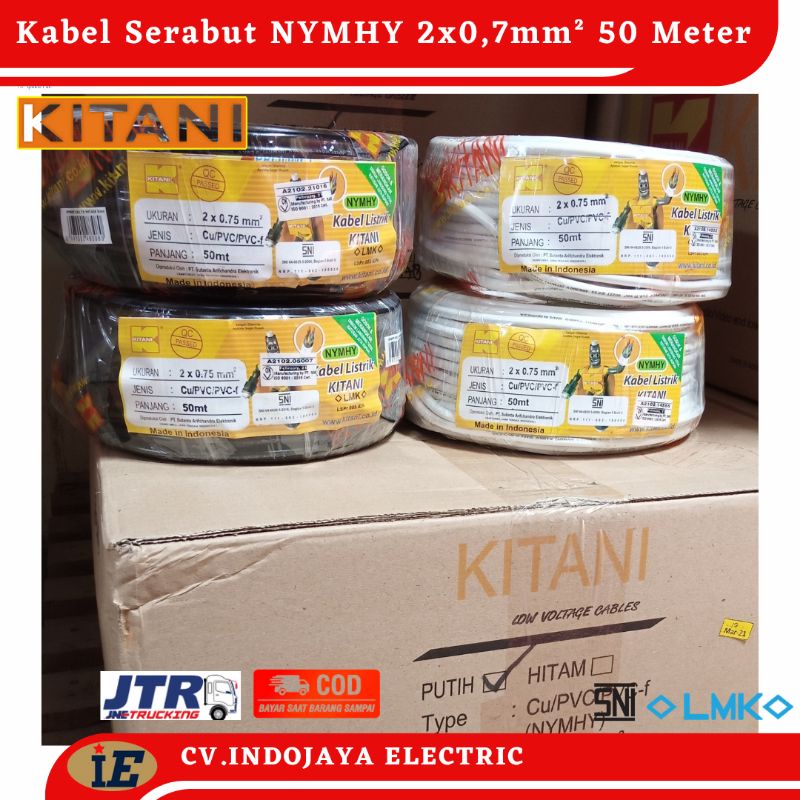 Kabel Listrik NYMHY 2x0,75 Kitani 50 meter Kabel Listrik Serabut Kabel Sound system kabel lampu jalan kabel lampu cafe