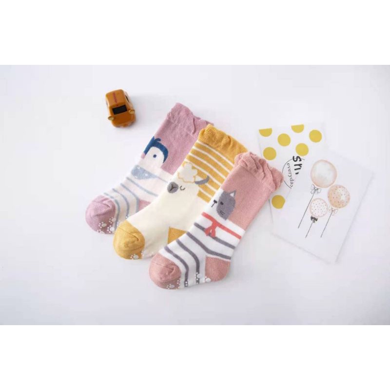 (Min 3pcs @7.250) kaos kaki bayi anak panjang lutut (baby sock motif lucu)