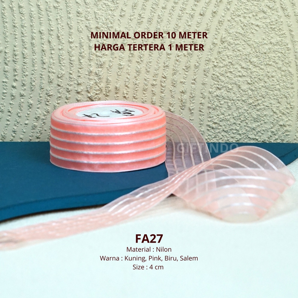 

Pita Kado Gift Bouquet Premium Import Lebar 4cm Pita Semi Transparent | FA27