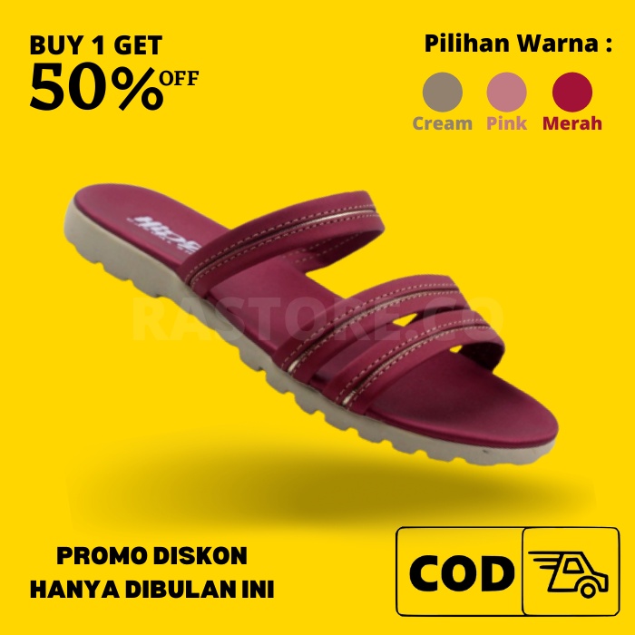 Sandal Sendal Slip On Slide Flip Flat Wanita Cewek Perempuan Berbahan Karet Murah Kekinian Jelly Ori