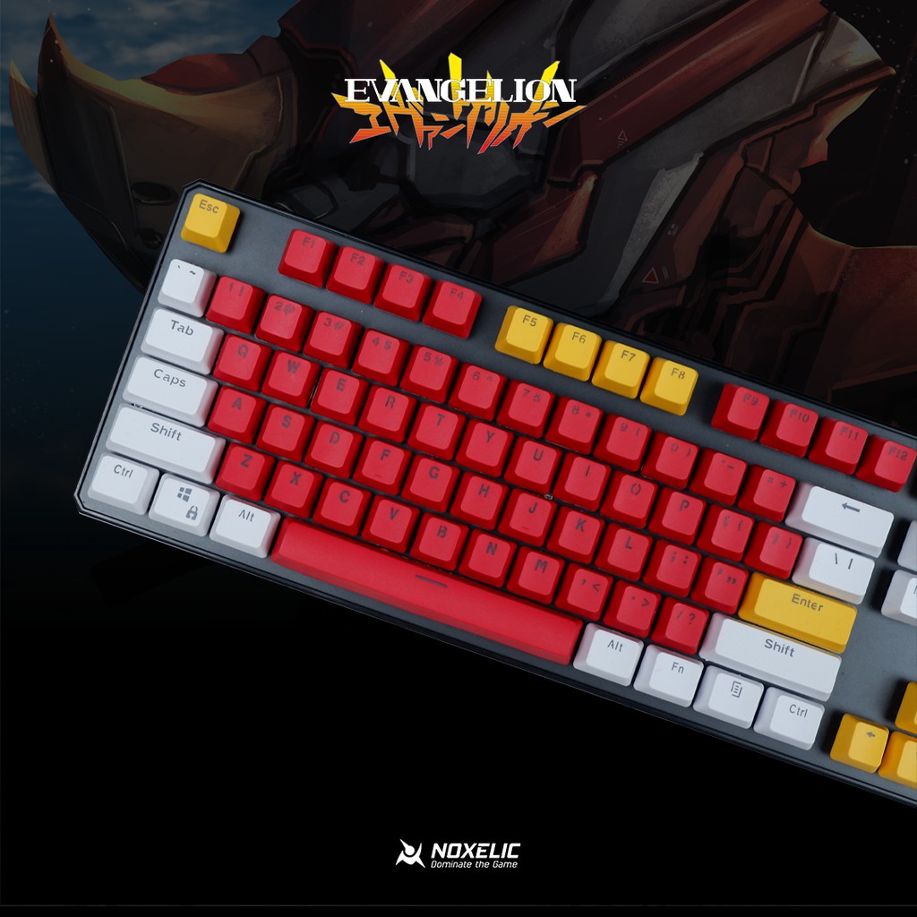 Noxelic Keycaps PBT Evangelion Unit-02 - Double Shot 104 Keyset Custom