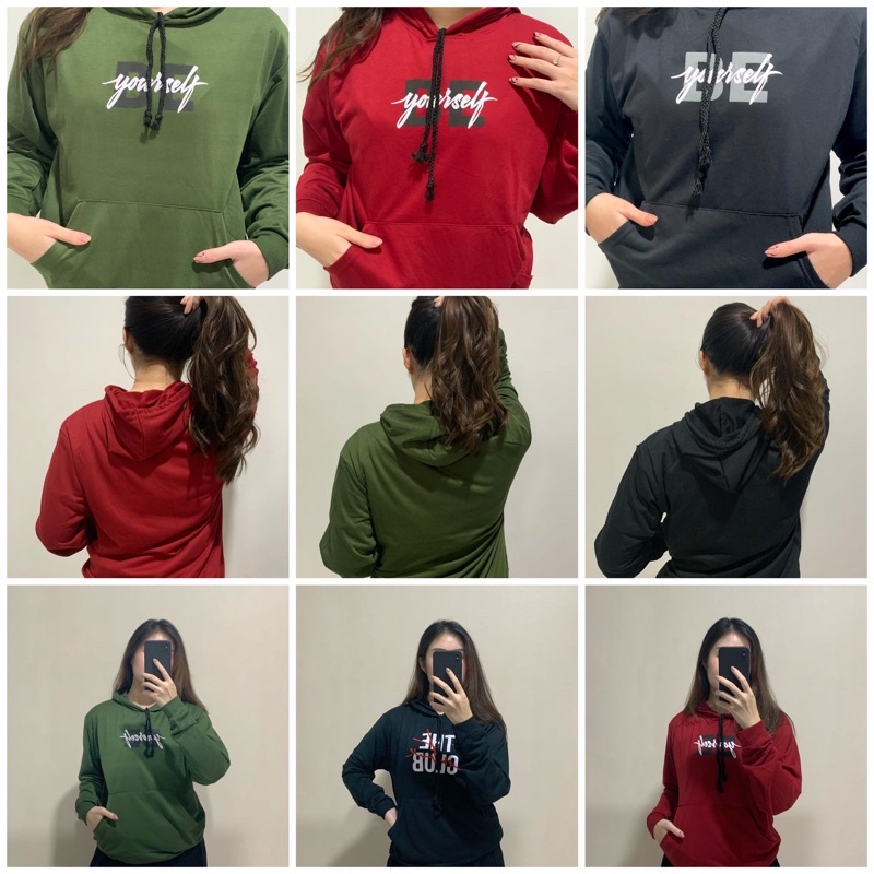 Baju hodie wanita - Atasan hodie wanita kekinian - sweater hodie wanita basic