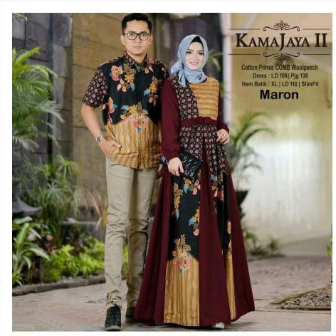 Sangat Laku Baju Batik Couple Keluarga Pasangan Muslim Gamis Pesta Couple 2