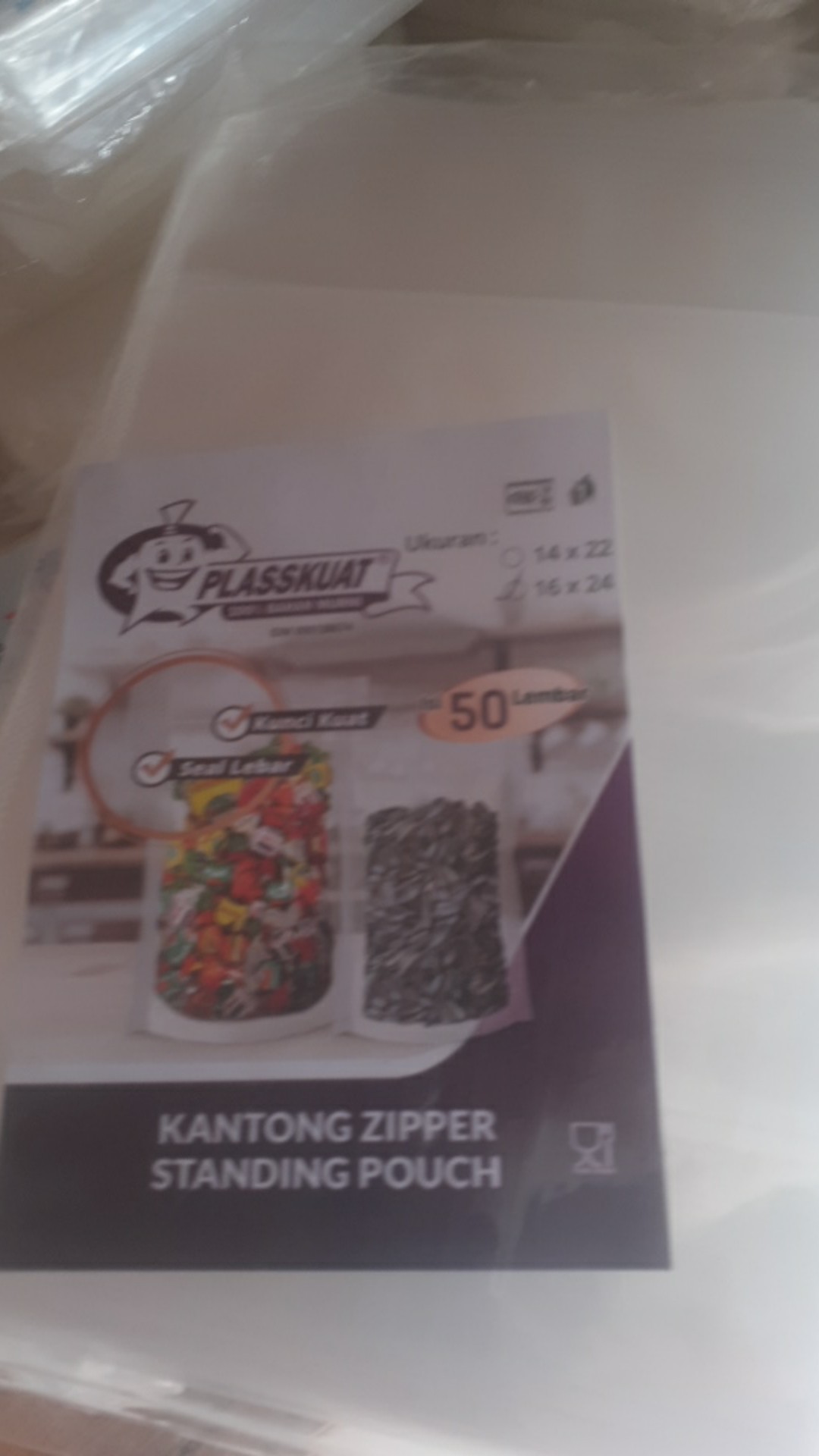 Standing Pouch Seal Lebar Ukuran 16x24
