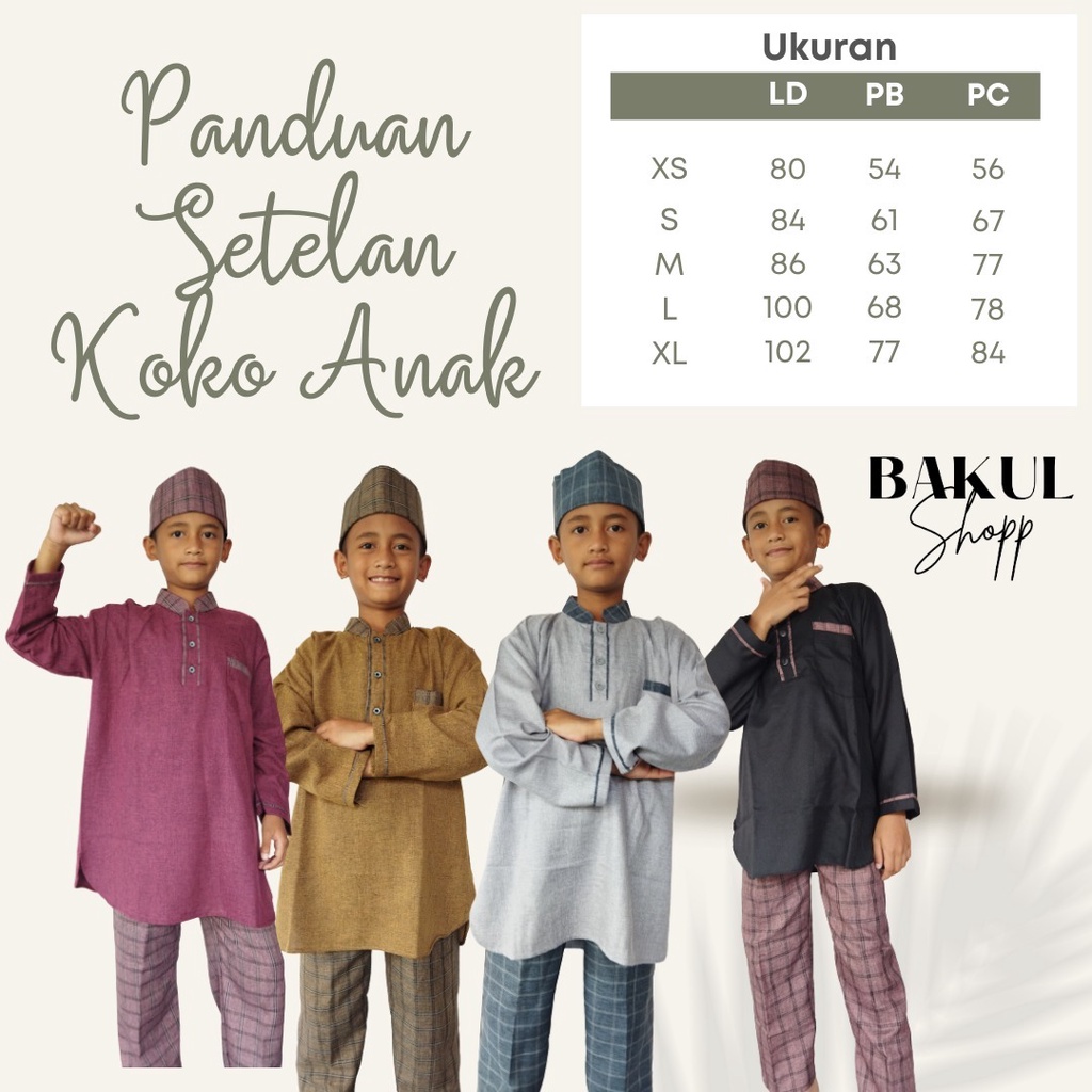 Setelan Baju Koko Anak Laki-Laki Usia 1-14 Tahun Terbaru 2021 Kurta Pakistan Bahan Semiwol Premium