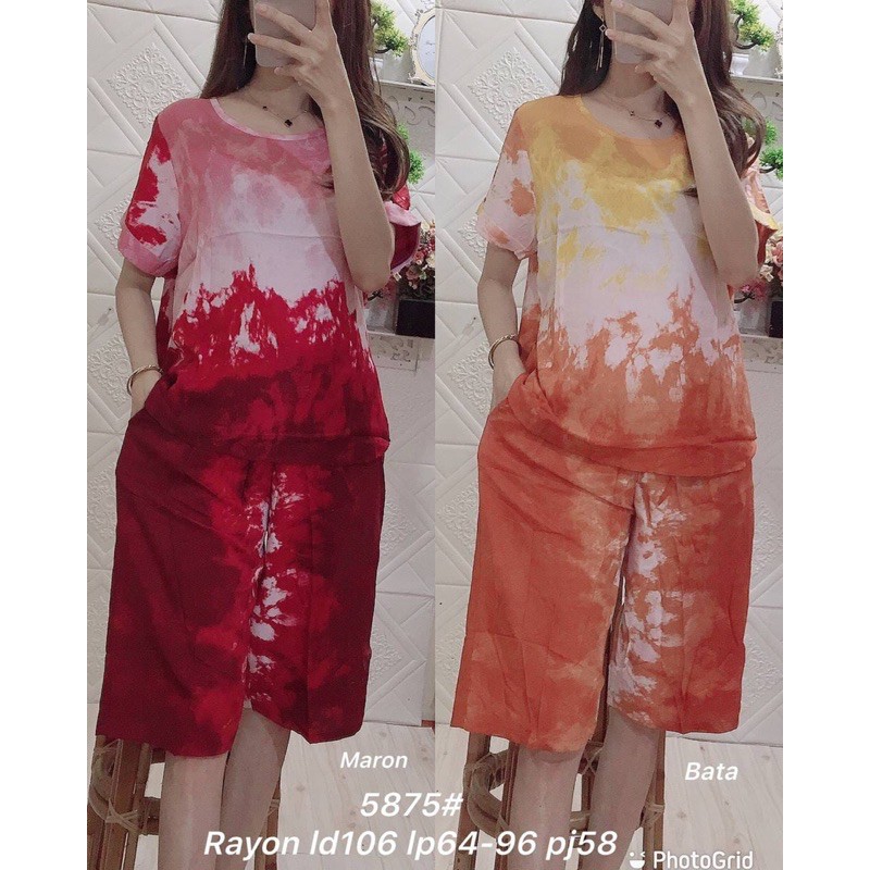 Setelan kulot 7/8 rayon