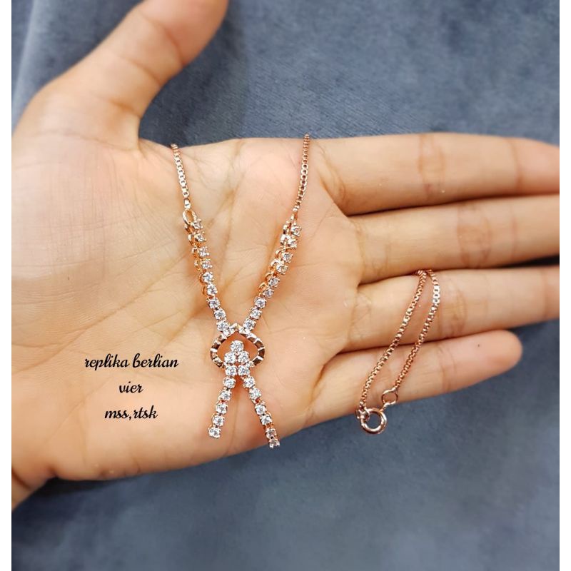 Kalung berlian medan/Replika,persis sperti asli,mata micro diamond yg biasa dpake ditoko mas/berlian