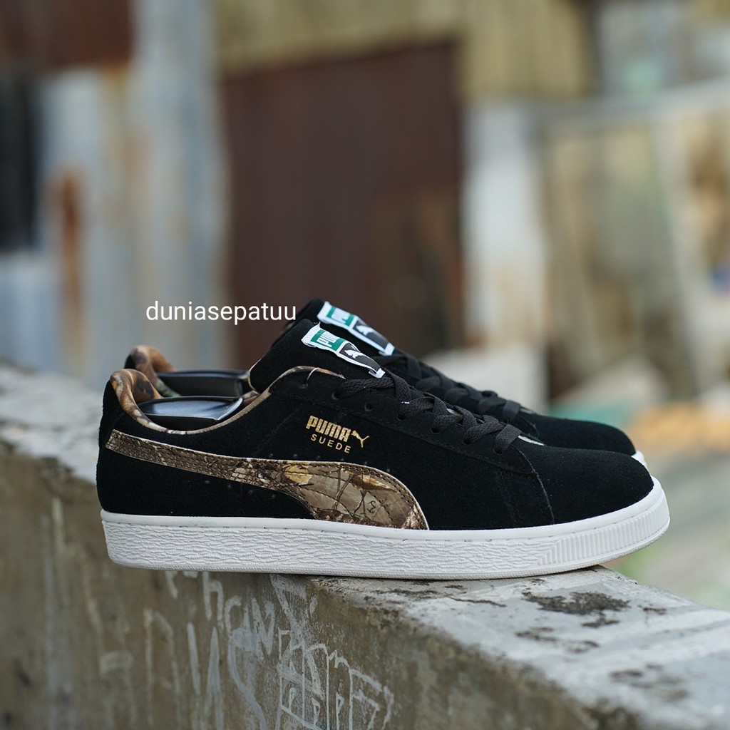 puma suede black army