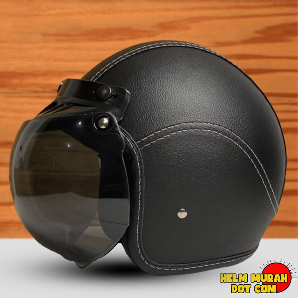 Helm Bogo Kulit Full Leher Retro Dewasa SNI Untuk Pria Dan Wanita Dewasa PREMIUM Quality PRODUCT