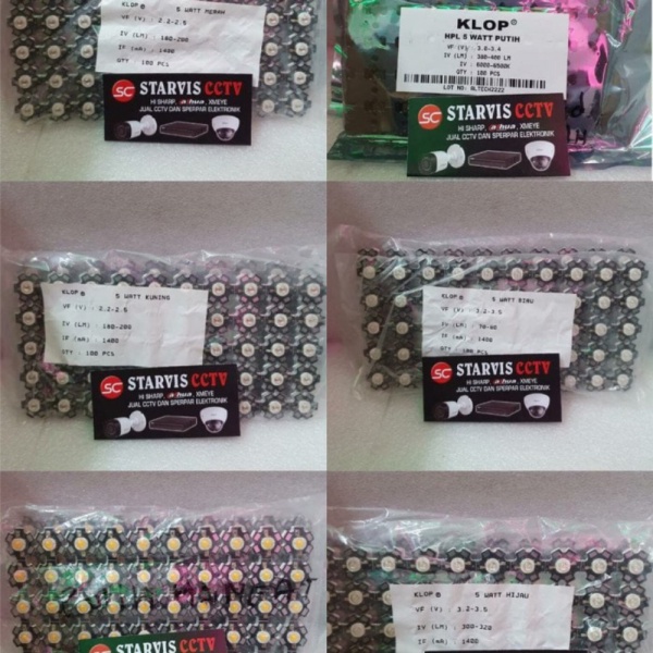 Paling Laku LAMPU LED HPL 5WATT PUTIH PUTIH HANGATMERAHBIRU.HIJAU KUNING - putih hangat STARVIS
