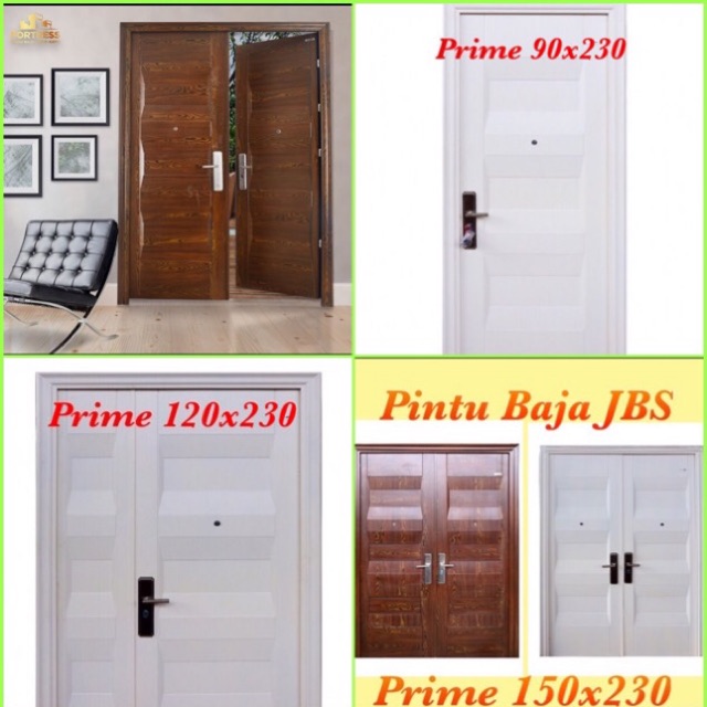 Pintu Rumah Baja Minimalis Fortress Tipe Prime (size 90x230/ 120x230/ 150x230)