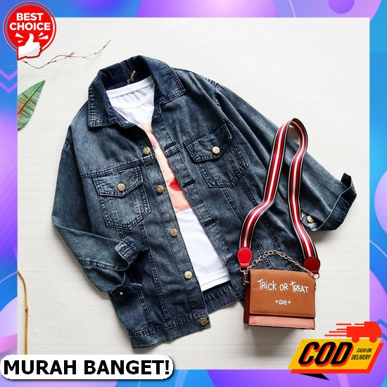 Jaket Jeans Wanita Crop Import Jins Wanita Jacket Jens Kekinian Cewek Terbaru Jket Jen Levis Termura