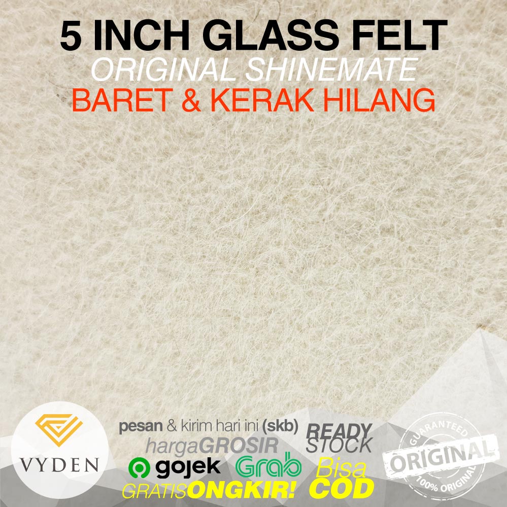 SHINEMATE Glass Pad Felt Rayon 5 INCH Poles Kaca Baret Kerak Air MURAH