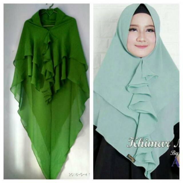 Khimar marisa by Avrilia hijab warna hijau botol