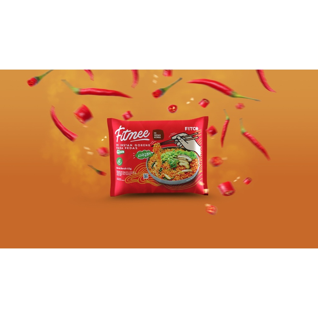 FITMEE MIE BAYAM GORENG PEDAS KOREA RENDAH KALORI 65GR | SPINACH NOODLE MIE INSTAN DIET SEHAT