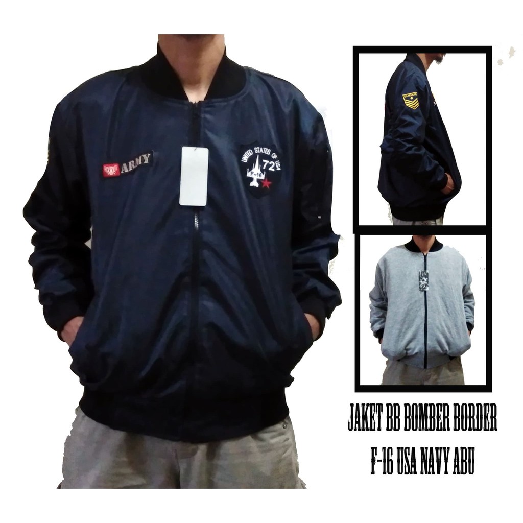 Limited JAKET BB BOMBER F16 USA NAVY ABU KEREN BUKAN PARKA