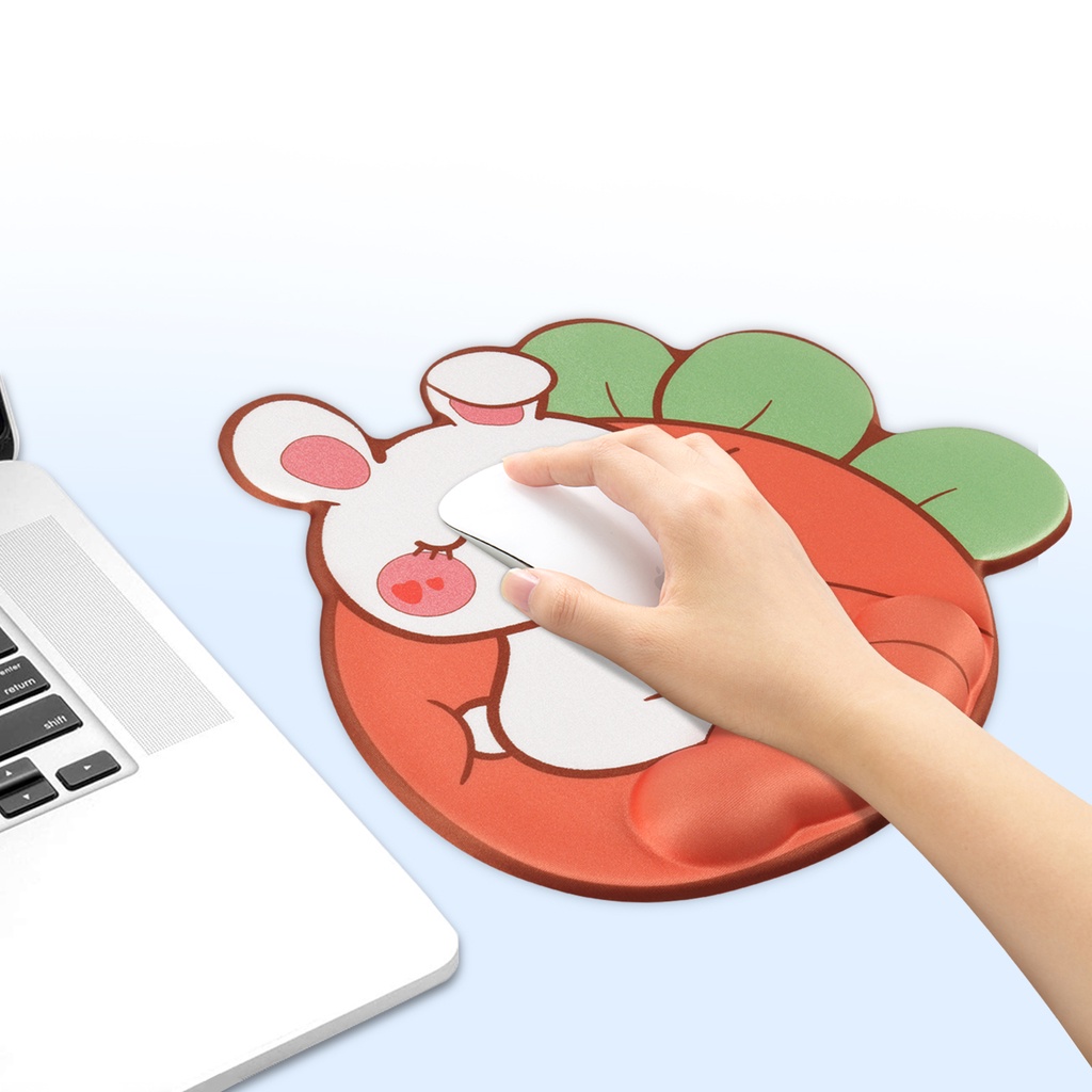 Mouse Pad Bahan Silikon Motif Kartun 3D Dengan Bantalan Pergelangan Tangan