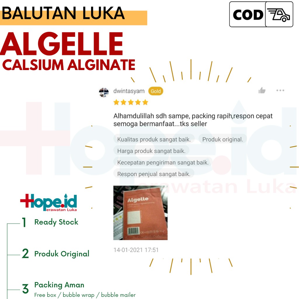 Algelle 10x10 cm | Calsium Alginate Perawatan Luka