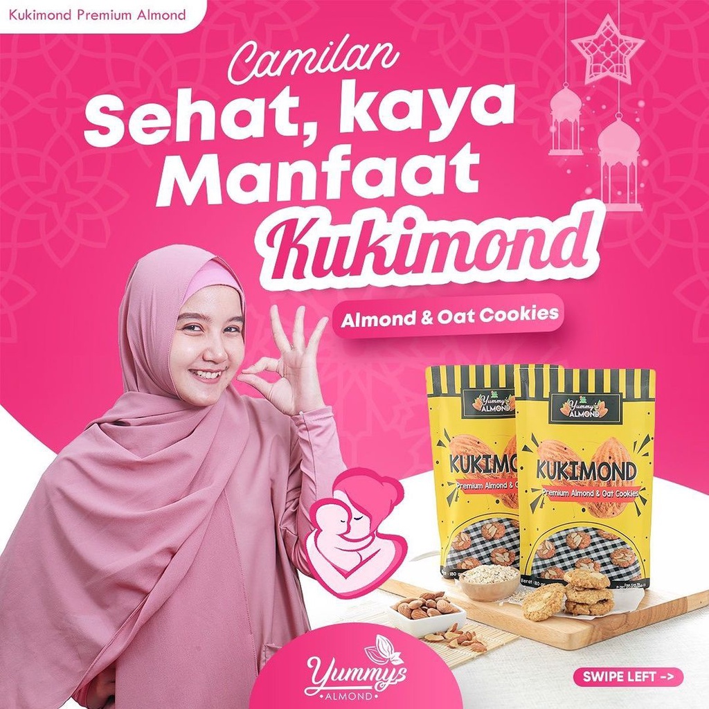 KUKIMOND Almond Oat Cookies / Kukis Kue Pelancar Asi Booster 180gr