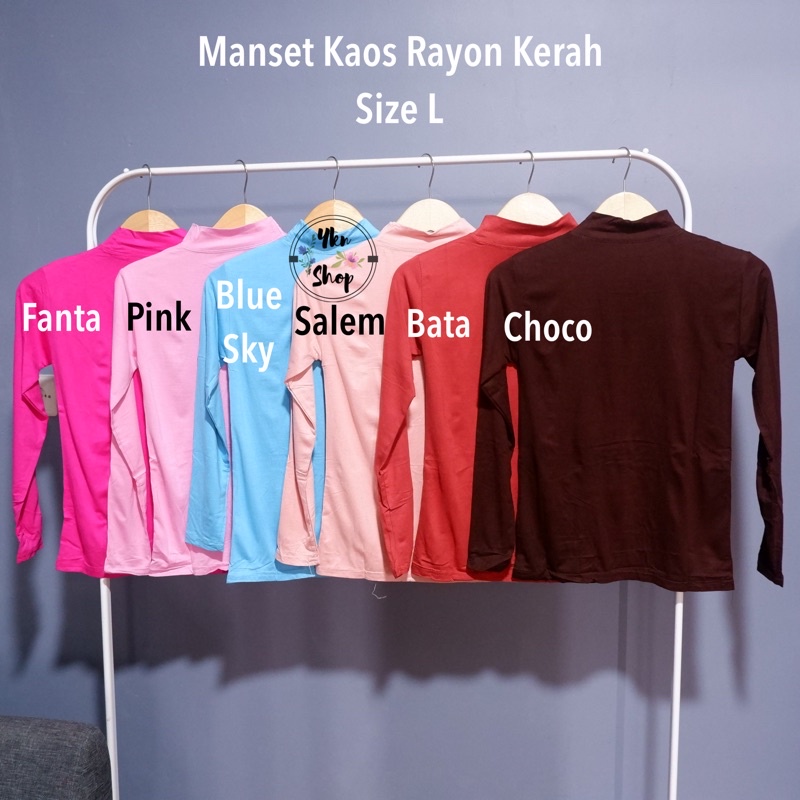 Manset Kaos Rayon Kerah size L KECIL LD 76-82cm