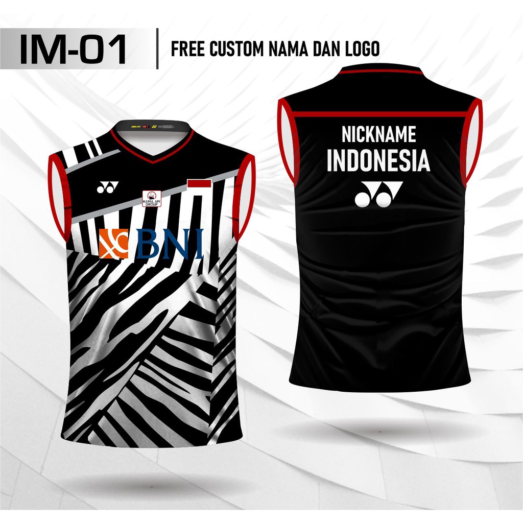 Jersey badminton yn minions indonesia master open singlet baju bulu tangkis kaos bulutangkis