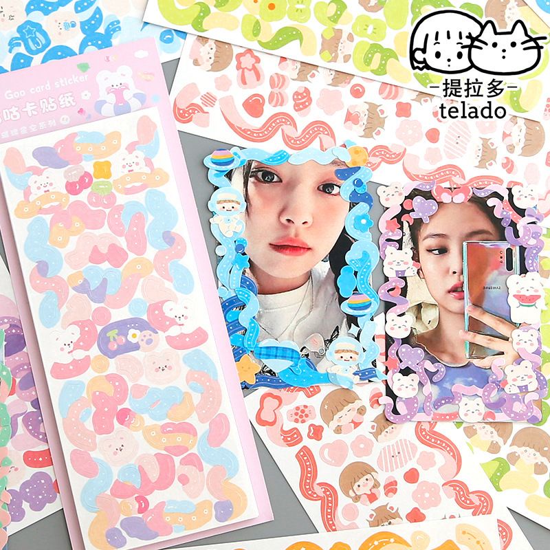 

[Selcyshine] 1pc Sticker Glittery Laser Hologram Ribbon Deco Sticker Ribbon Sticker Pita Confeti