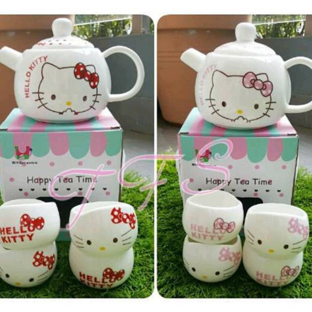 Best Seller Teko Mug Gelas Tea Set Keramik  Mini Hello  