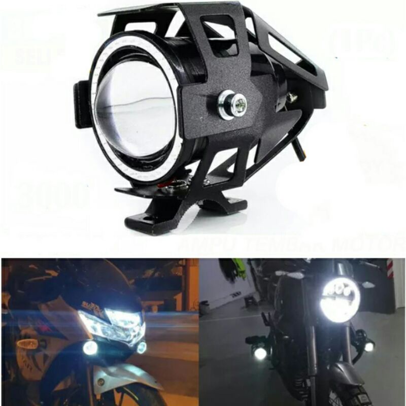 Lampu Tembak Motor ATV Transformer Projector Lens Headlight LED 1200 Lumens 30 W Aizome U7