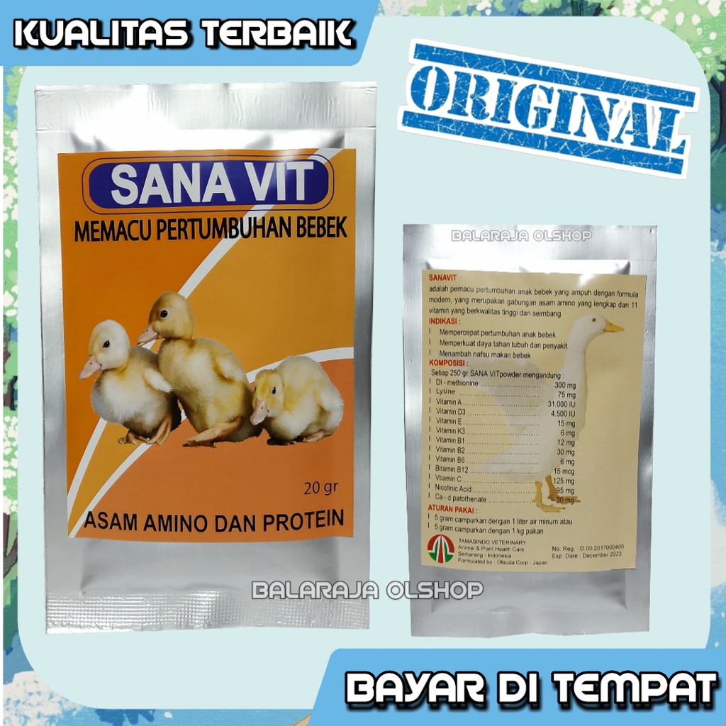 VITAMIN PEMACU PERTUMBUHAN DAN PENGGEMUK BADAN ANAK BEBEK ITIK ANGSA ENTOG - SANA VIT